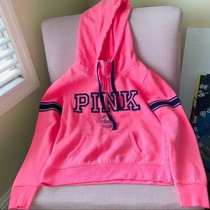 Cute Pink Zipper Hoodie With Front Pocket Detail